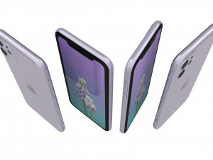 pomme iphone 11 violet Modèle 3D