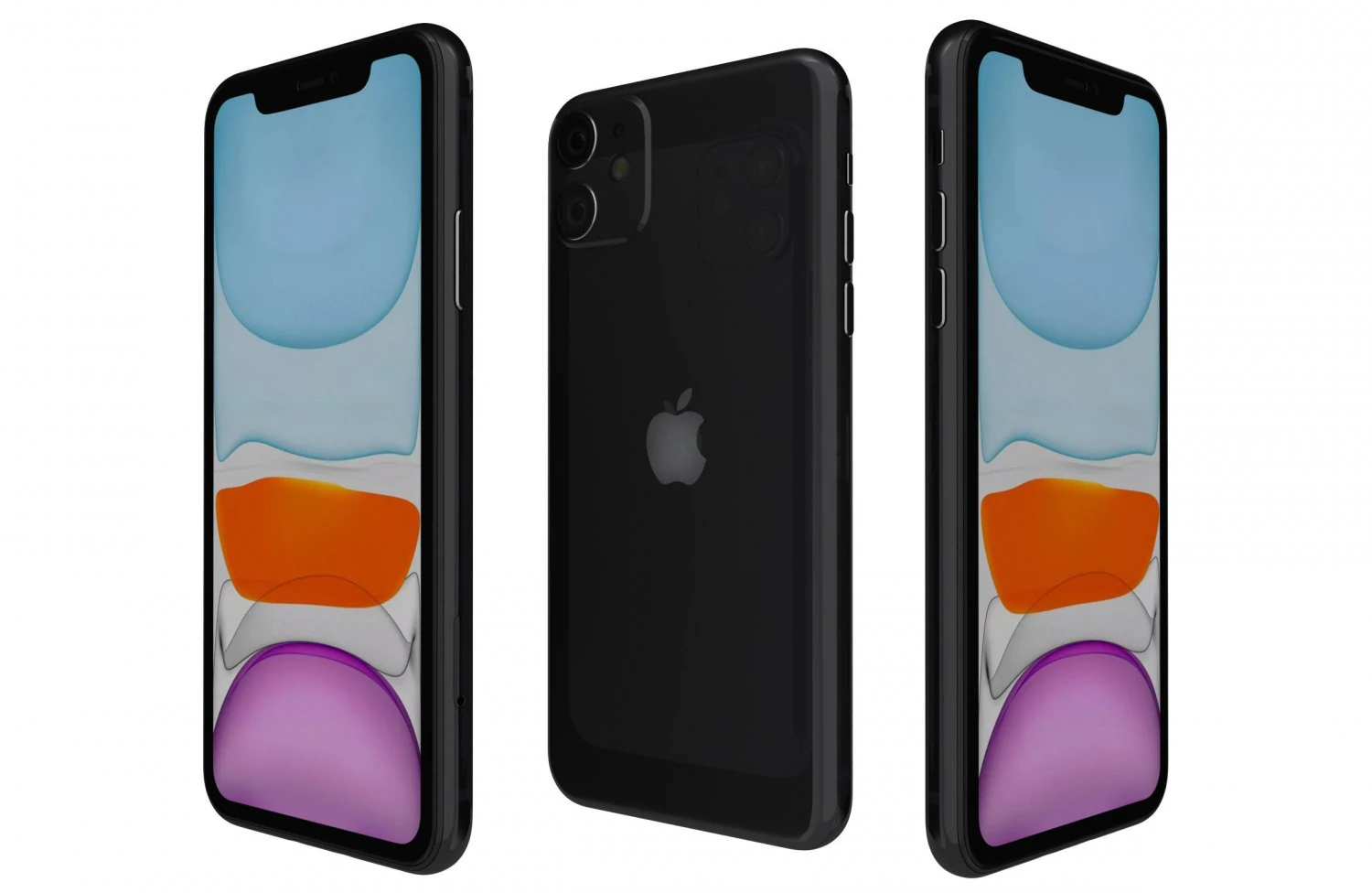 apple iphone 11 black 3D Model .c4d .max .obj .3ds .fbx .stl .blend 