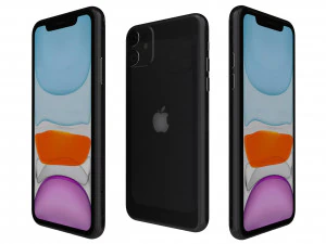pomme iphone 11 noir Modèle 3D