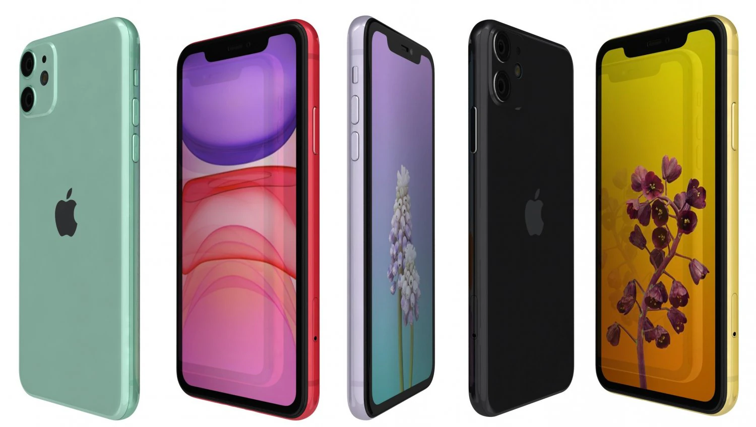 apple iphone 11 all colors 3D Model .c4d .max .obj .3ds .fbx .stl .blend 