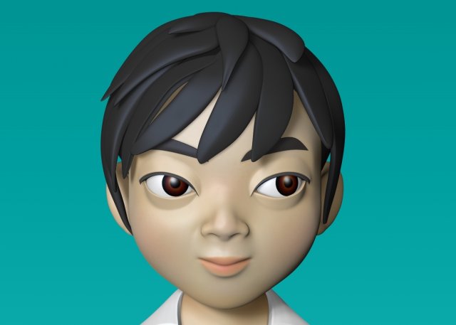 asian school girl in uniform Modelo 3D .c4d .max .obj .3ds .fbx .stl .blend 