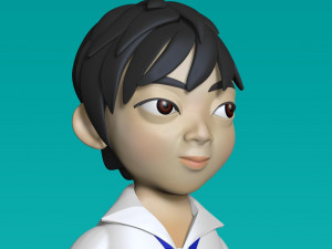 asian school girl in uniform Modelo 3D