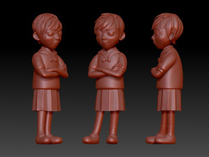 asian school girl in uniform Modelo 3D