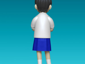 asian school girl in uniform Modelo 3D