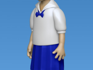 asian school girl in uniform Modelo 3D