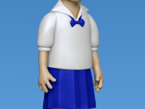 asian school girl in uniform Modelo 3D