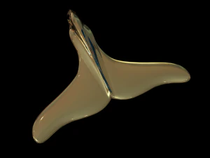 whale tail pendant yellow gold 3D Print Model