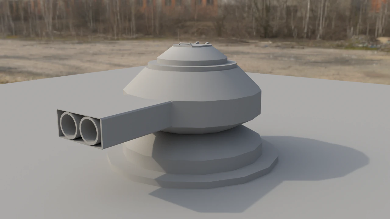 low poly turrent 2021 for game 3D Model .c4d .max .obj .3ds .fbx .stl .blend 