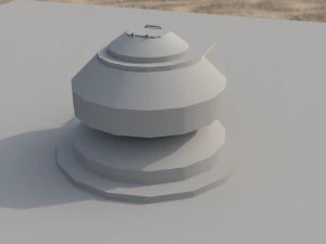 low poly turrent 2021 for game 3D Model