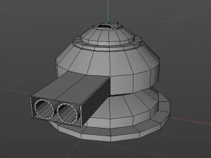 low poly turrent 2021 for game 3D Model