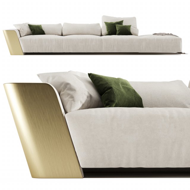 metropol modular modern sofa in leather laurameroni 3D Модель .c4d .max .obj .3ds .fbx .stl .blend