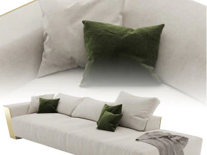 metropol modular modern sofa in leather laurameroni 3D Model
