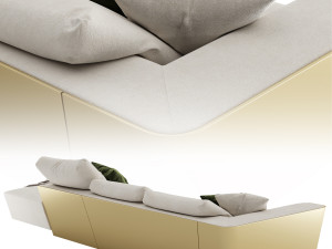 metropol modular modern sofa in leather laurameroni 3D Модель