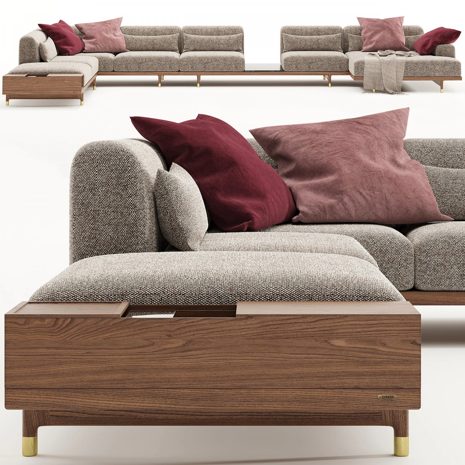 porada argo sofa 3D Model .c4d .max .obj .3ds .fbx .stl .blend 