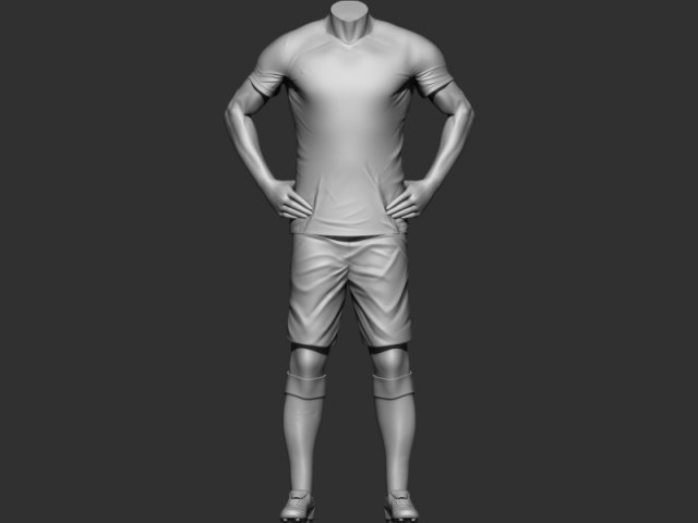 jogador de futebol 3Dプリントモデル .c4d .max .obj .3ds .fbx .stl .blend
