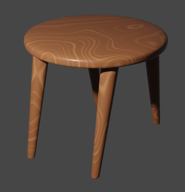 small wooden stool 3D मॉडल .c4d .max .obj .3ds .fbx .stl .blend 