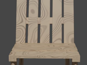 drewniany fotel bujany Model 3D