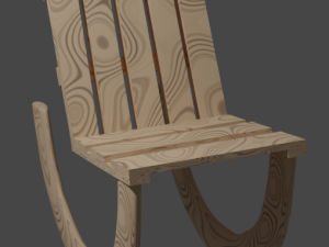 wooden rocking chair Modelo 3D