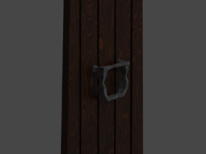 lowpoly wooden door 3D Model