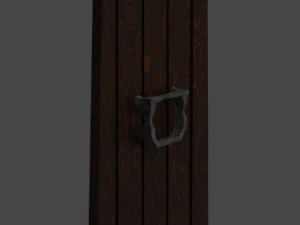 lowpoly wooden door 3D Model