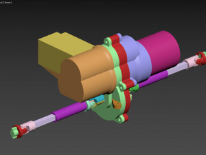 2-speed gearbox with telescopic driveshafts for hb toys zp1001 3d print model Model Cetak 3D