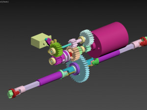 2-speed gearbox with telescopic driveshafts for hb toys zp1001 3d print model Model Cetak 3D