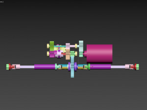 2-speed gearbox with telescopic driveshafts for hb toys zp1001 3d print model Model Cetak 3D
