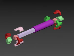 Driveshaft telescopic for hb toys zp1001 3d print model 3D Print Model