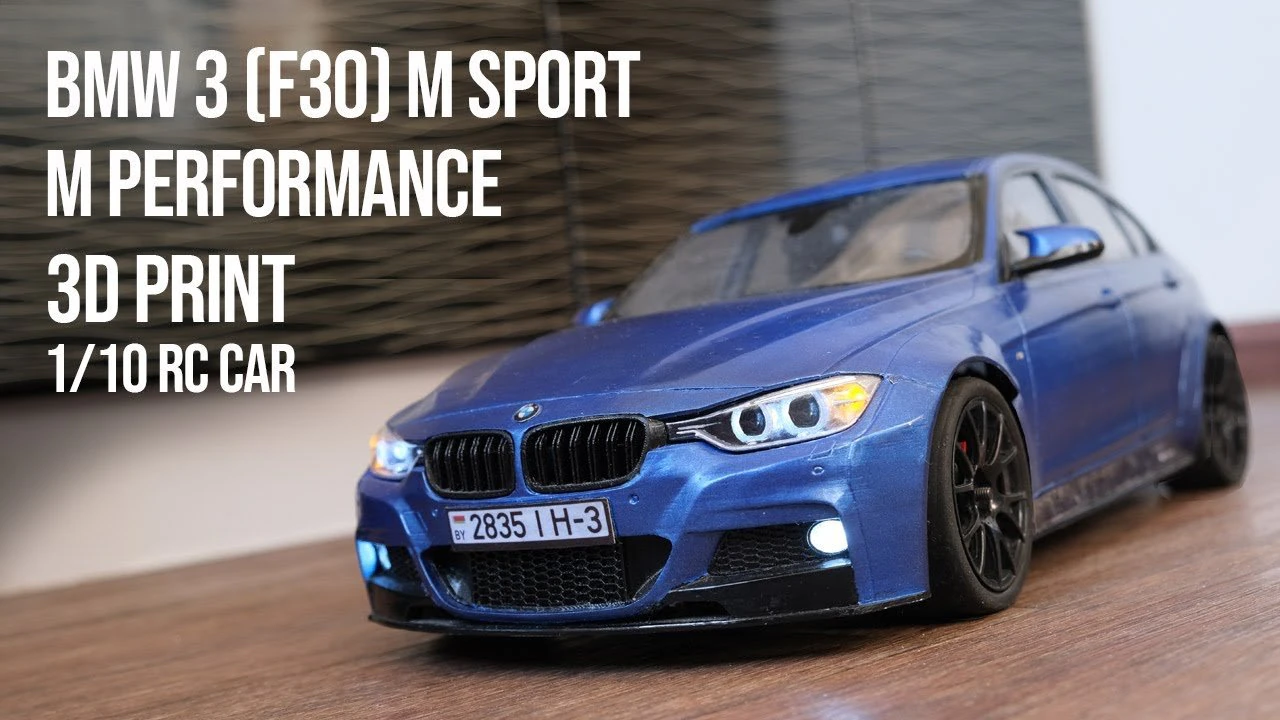 B M W 3 f30 with M performance package - RC Car Body 3D Print Model .c4d .max .obj .3ds .fbx .stl .blend