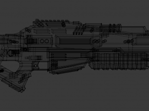 sci-fi shotlow-poly 3D Model