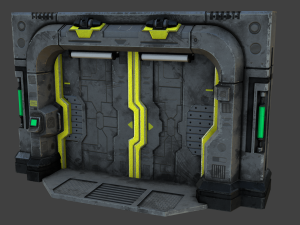 sci-fi blast door or gate low-poly 3D-Modell