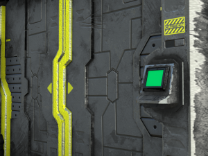 sci-fi blast door or gate low-poly 3D-Modell