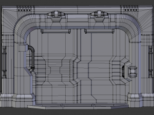 sci-fi blast door or gate low-poly 3D-Modell