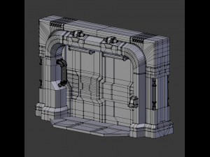 sci-fi blast door or gate low-poly 3D-Modell