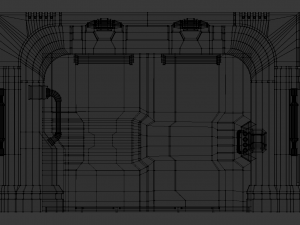 sci-fi blast door or gate low-poly 3D-Modell