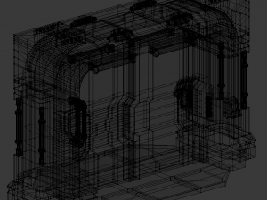 sci-fi blast door or gate low-poly 3D-Modell