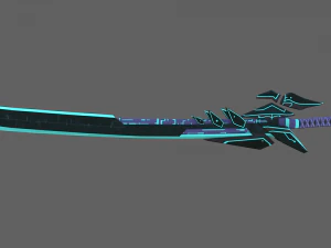 futuristic sci-fi sword pack - 4 swords with distinct designs low-poly s 3D Model