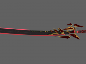 futuristic sci-fi sword pack - 4 swords with distinct designs low-poly s 3D Model