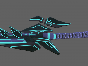 futuristic sci-fi sword pack - 4 swords with distinct designs low-poly s 3D Model