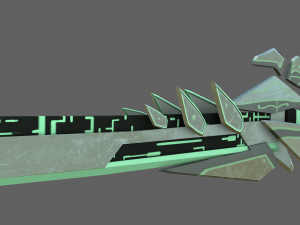 futuristic sci-fi sword pack - 4 swords with distinct designs low-poly s 3D Model