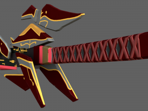 futuristic sci-fi sword pack - 4 swords with distinct designs low-poly s 3D Model