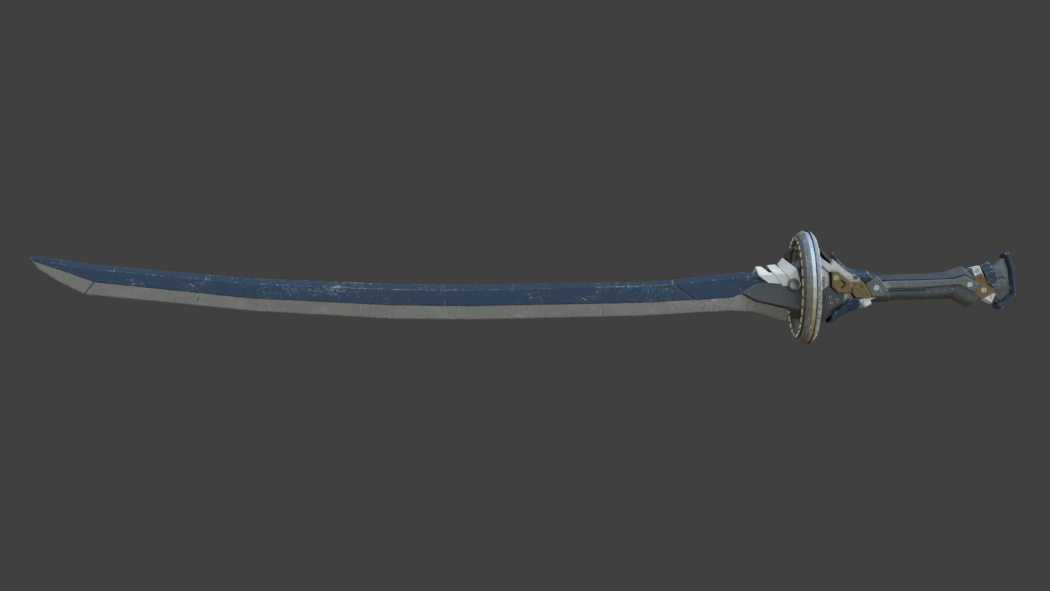 futuristic sci-fi samurai sword 2 low-poly 3D Model .c4d .max .obj .3ds .fbx .stl .blend