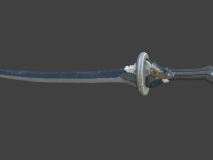 futuristic sci-fi samurai sword 2 low-poly 3D Model