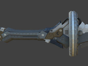 futuristic sci-fi samurai sword 2 low-poly 3D Model