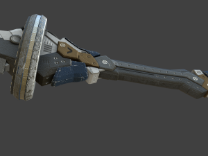 futuristic sci-fi samurai sword 2 low-poly 3D Model