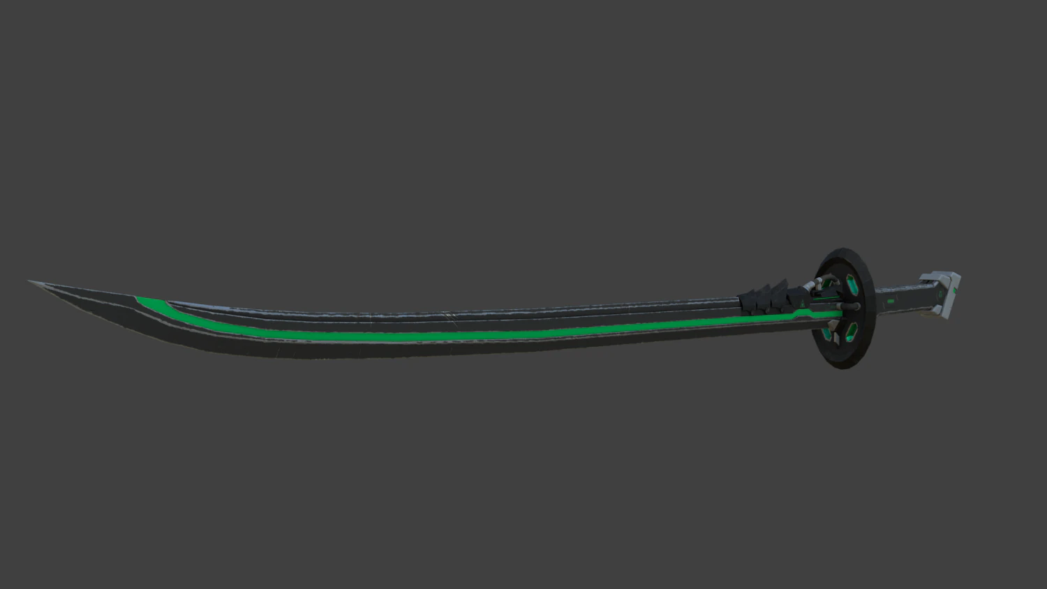 futuristic sci-fi samurai sword 3 low-poly 3D Model .c4d .max .obj .3ds .fbx .stl .blend