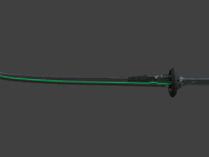 futuristic sci-fi samurai sword 3 low-poly 3D Model