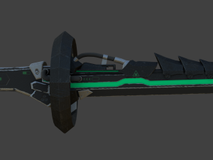 futuristic sci-fi samurai sword 3 low-poly Model 3D