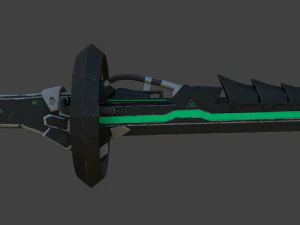 futuristic sci-fi samurai sword 3 low-poly 3D Model