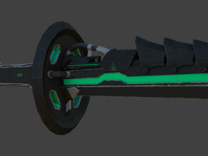 futuristic sci-fi samurai sword 3 low-poly Model 3D